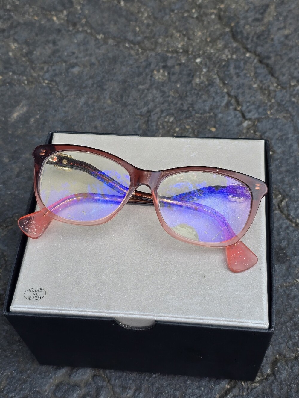 Gucci Burgundy Cat Eye Glasses